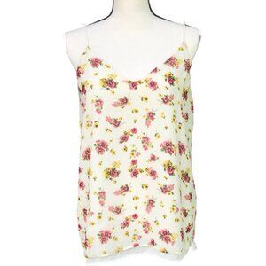 Forever 21 Halter Crop Top pink‎   Floral Blouse L